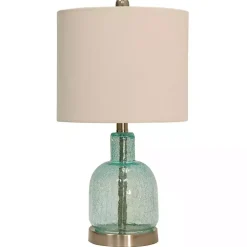Kirklands Home Table Lamps|Recycled Glass Bottle Table Lamp White
