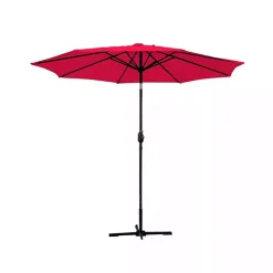 Kirklands Home Outdoor Accent Furniture|9 ft. Hand Crank Tilt Umbrella Red