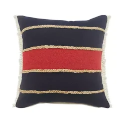 Red & Navy Nautical Rope Throw Pillow. 20x20 Pillows