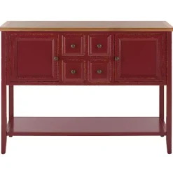 Kirklands Home Cabinets & Sideboards|& Oak 4-Drawer Charlotte Sideboard Red