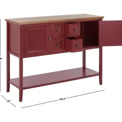 Kirklands Home Cabinets & Sideboards|& Oak 4-Drawer Charlotte Sideboard Red