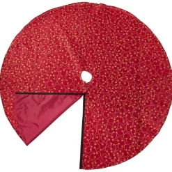 Best Red and Gold Emboidered Tree Skirt Christmas Tree Skirts & Collars