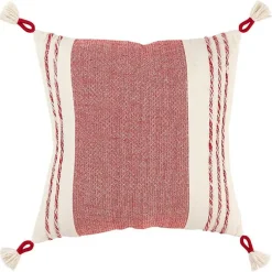 New Red and Ivory Color Block Pillow Pillows