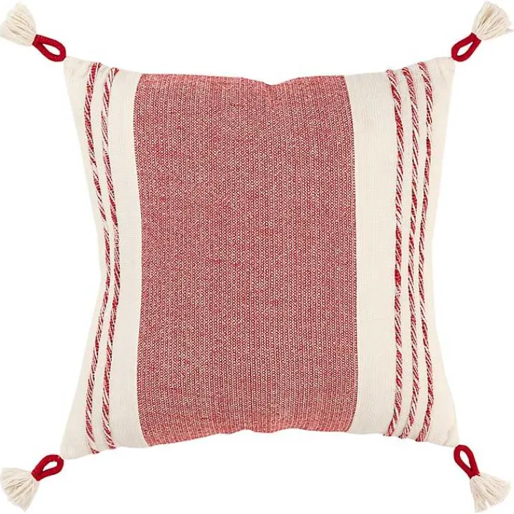 New Red and Ivory Color Block Pillow Pillows