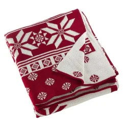 Outlet Red and White Snowflake Christmas Throw Blanket Christmas Decorations