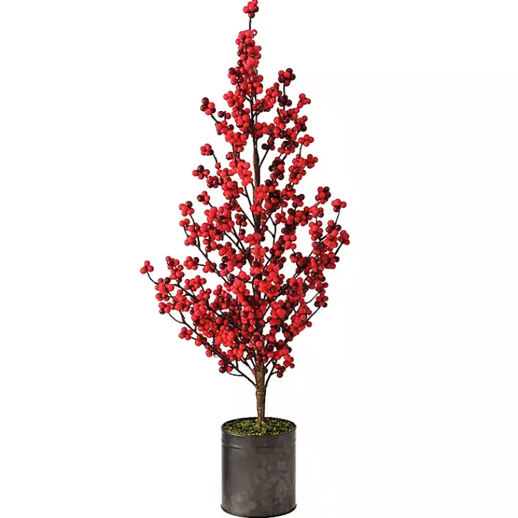 Online Berry Christmas Arrangement in Metal Pot Christmas Arrangements & Garland
