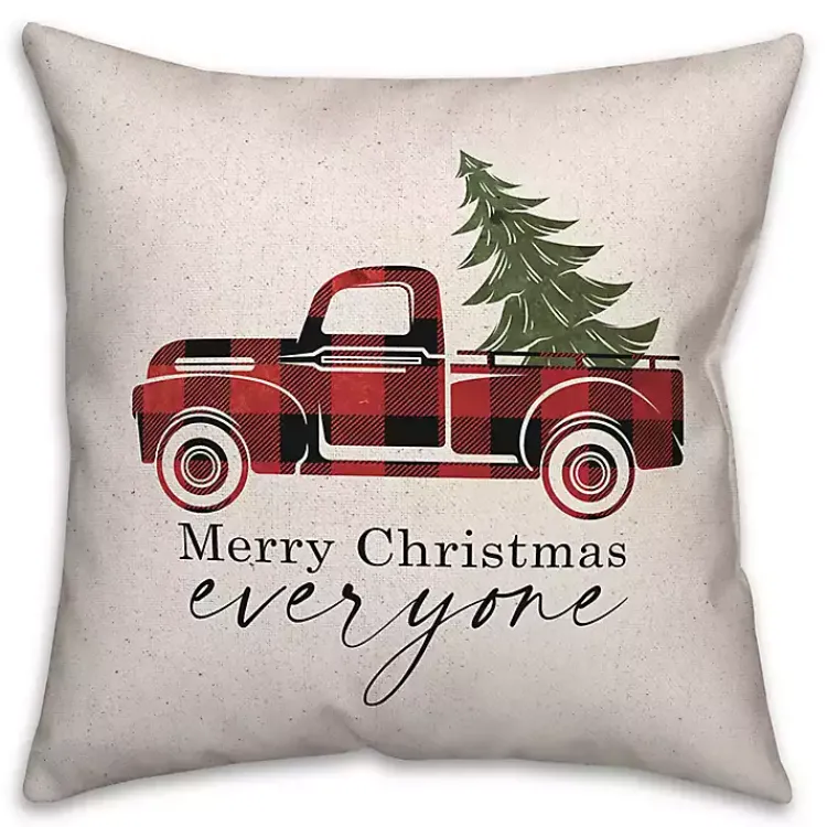 Outlet Red Buffalo Check Merry Christmas Truck Pillow Pillows