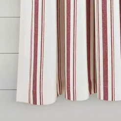 Kirklands Home Curtains & Drapes|Red Farmhouse Stripe Curtain Panels, Set of 2