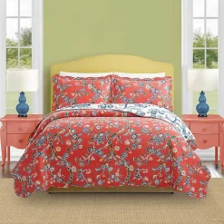 Kirklands Home Quilts|Floral Dreams 3-pc. King Quilt Set Red
