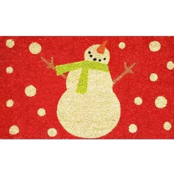 Best Red Happy Snowman Doormat Outdoor Christmas Decorations