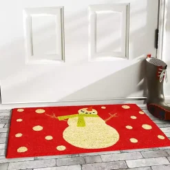 Best Red Happy Snowman Doormat Outdoor Christmas Decorations