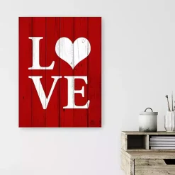 Clearance Red Heart Love Canvas Art Print Valentines Day Decorations