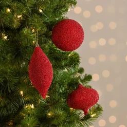 Sale Luxe Glitter Beaded Ornaments, Set of 3 Christmas Ornaments