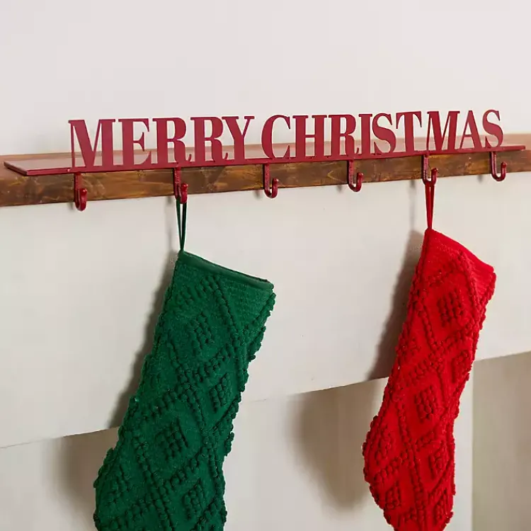 Discount Merry Christmas Mantel Stocking Holder Christmas Stockings & Stocking Holders
