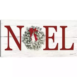 Red Noel Wreath Canvas Art Print Christmas Art & Wall Decor