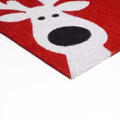 Online Red Peeking Reindeer Doormat Outdoor Christmas Decorations
