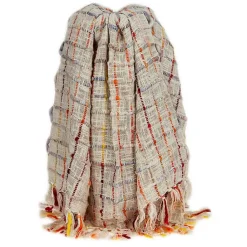 New Red Primitive Squares Handloomed Throw Blanket Blankets & Throws