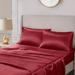Kirklands Home Bed Sheets|Satin Standard 2-pc. Pillow Case Set Red