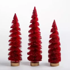 Outlet Swirl Bottle Brush Christmas Trees, Set of 3 Christmas Decorations