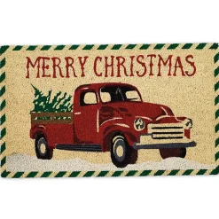 New Red Truck Merry Christmas Tree Doormat Outdoor Christmas Decorations