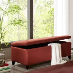 Kirklands Home Benches & Ottomans|Tufted Shandra Storage Bench Red