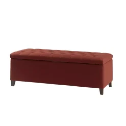 Kirklands Home Benches & Ottomans|Tufted Shandra Storage Bench Red