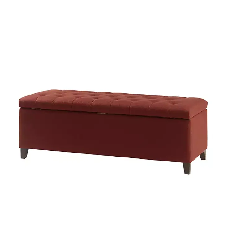 Kirklands Home Benches & Ottomans|Tufted Shandra Storage Bench Red
