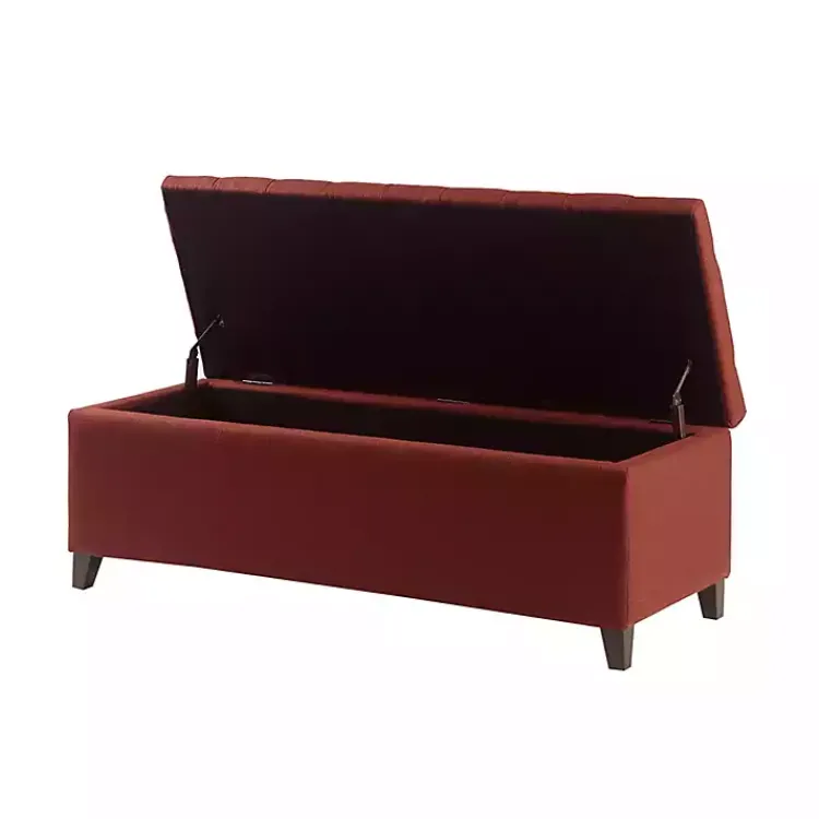 Kirklands Home Benches & Ottomans|Tufted Shandra Storage Bench Red