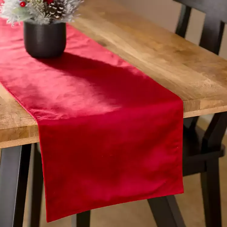 Kirklands Home Table Linens|Velvet Christmas Table Runner, 108 in. Red