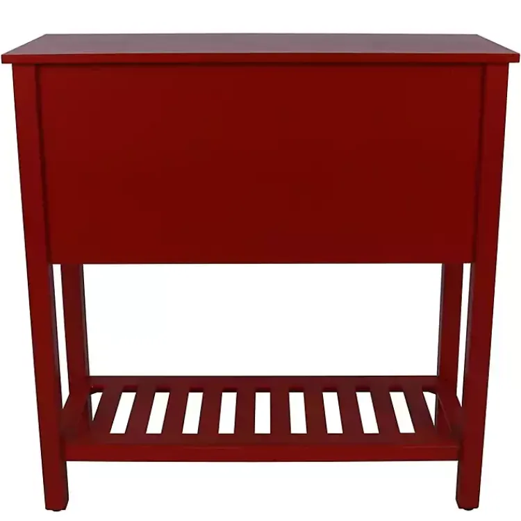 Kirklands Home Console Tables|Wood 4-Drawer Console Table Red