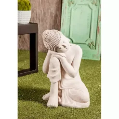 Kirklands Home Garden Statues|Resting Buddha Statue Gray
