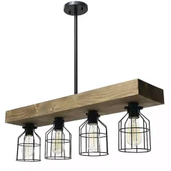 Kirklands Home Chandeliers & Pendant Lighting|Restored Wood 4-Light Pendant Light