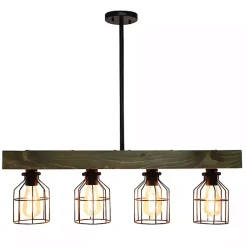 Kirklands Home Chandeliers & Pendant Lighting|Restored Wood 4-Light Pendant Light