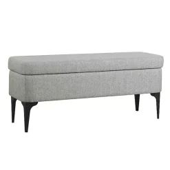 Kirklands Home Benches & Ottomans|Ricardo Woven Storage Bench Gray