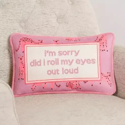 Sale Roll My Eyes Cheetah Lumbar Pillow Pillows