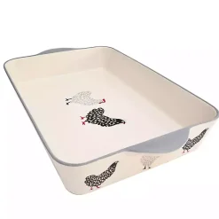 Kirklands Home Bakeware & Cookware|Rooster Stoneware Baking Dish Ivory