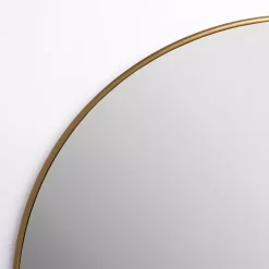 Kirklands Home Framed Mirrors|Round Antique Brass Nouveau Wall Mirror