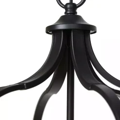 Kirklands Home Chandeliers & Pendant Lighting|Round Iron Ornate Pendant Light Black