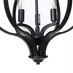 Kirklands Home Chandeliers & Pendant Lighting|Round Iron Ornate Pendant Light Black