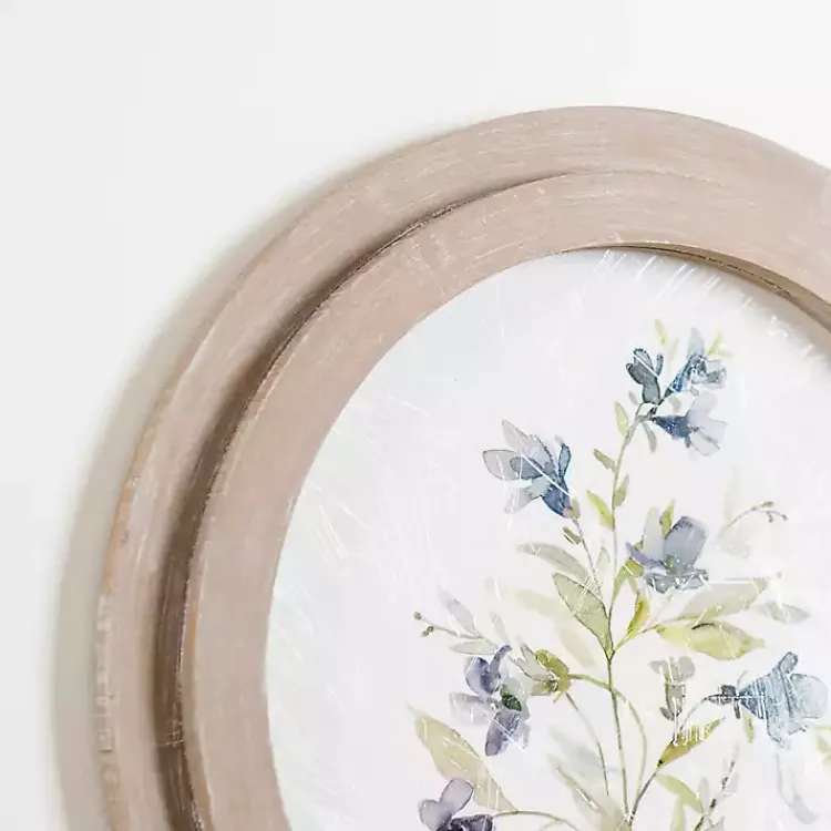 Kirklands Home Framed Art|Round Blue Florals II Framed Art Print