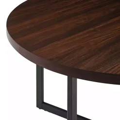 Kirklands Home Dining Tables|Round and Black X Base Dining Table Brown