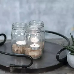 Clearance Round Curved Metal Handles Tray Decorative Trays