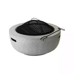 Kirklands Home Fire Pits|Round Fire Bowl and Spark Screen Set