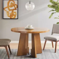 Kirklands Home Dining Tables|Round Pecan Wood Kenny Dining Table Brown