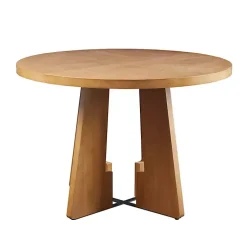 Kirklands Home Dining Tables|Round Pecan Wood Kenny Dining Table Brown