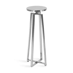 Kirklands Home Accent & End Tables|Round Zia Metal Accent Table Silver