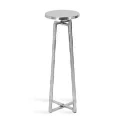 Kirklands Home Accent & End Tables|Round Zia Metal Accent Table Silver