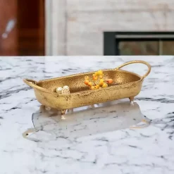 Outlet Rounded Rectangle Cast Iron Dish Decorative Trays