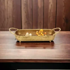 Outlet Rounded Rectangle Cast Iron Dish Decorative Trays