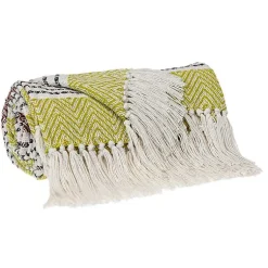 Discount Rust and Neon Herringbone Multi Striped Throw Blankets & Throws